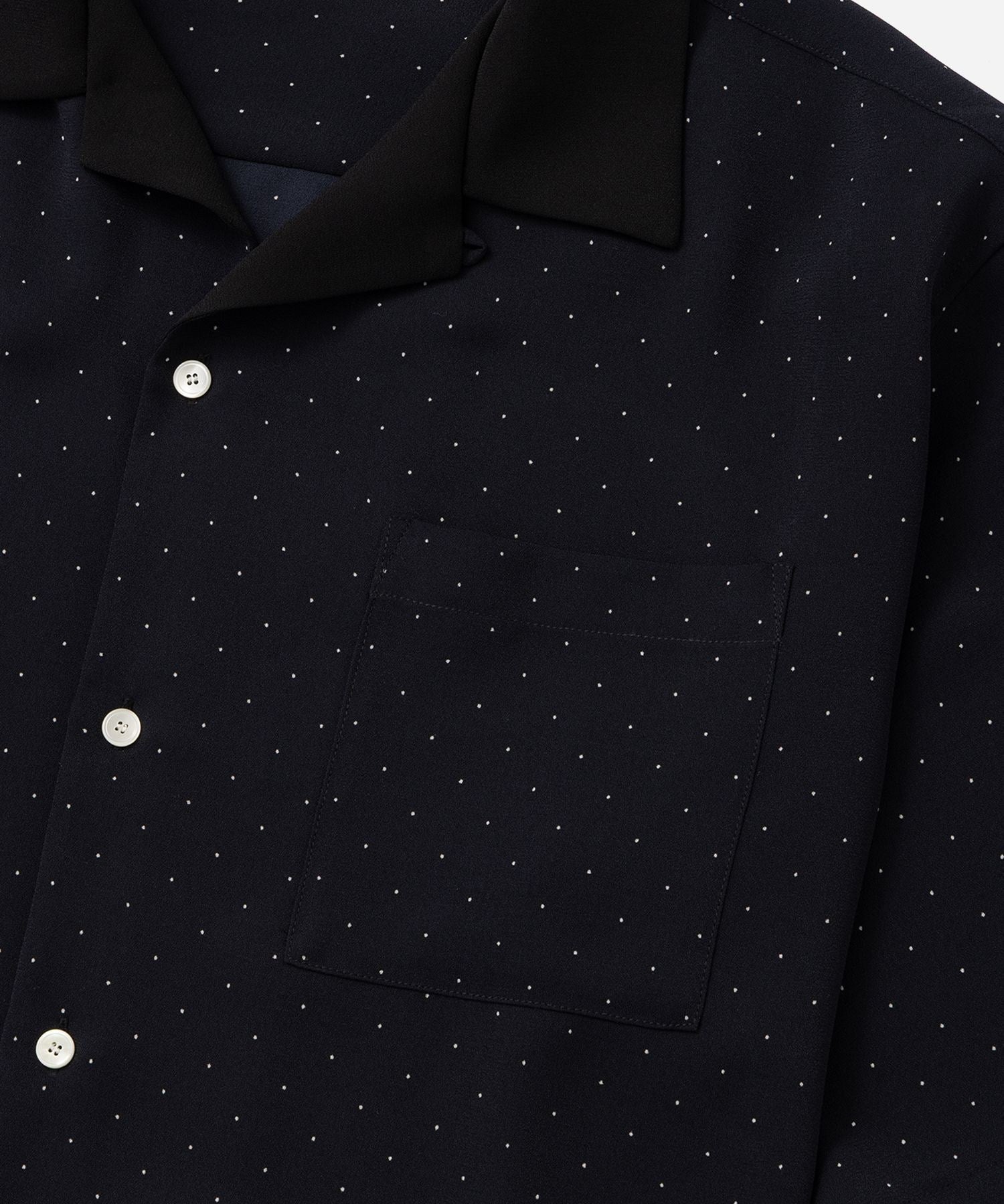 Hester Dot Print Open Collar SS Shirt