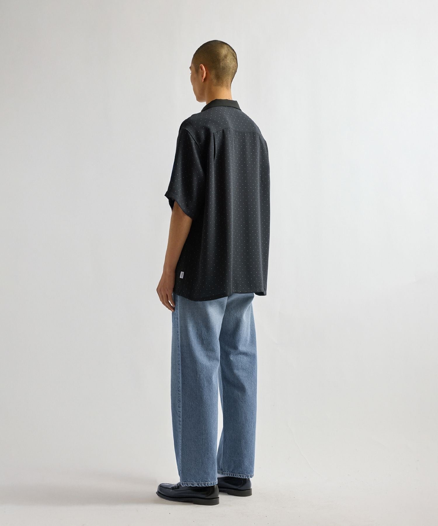 Hester Dot Print Open Collar SS Shirt