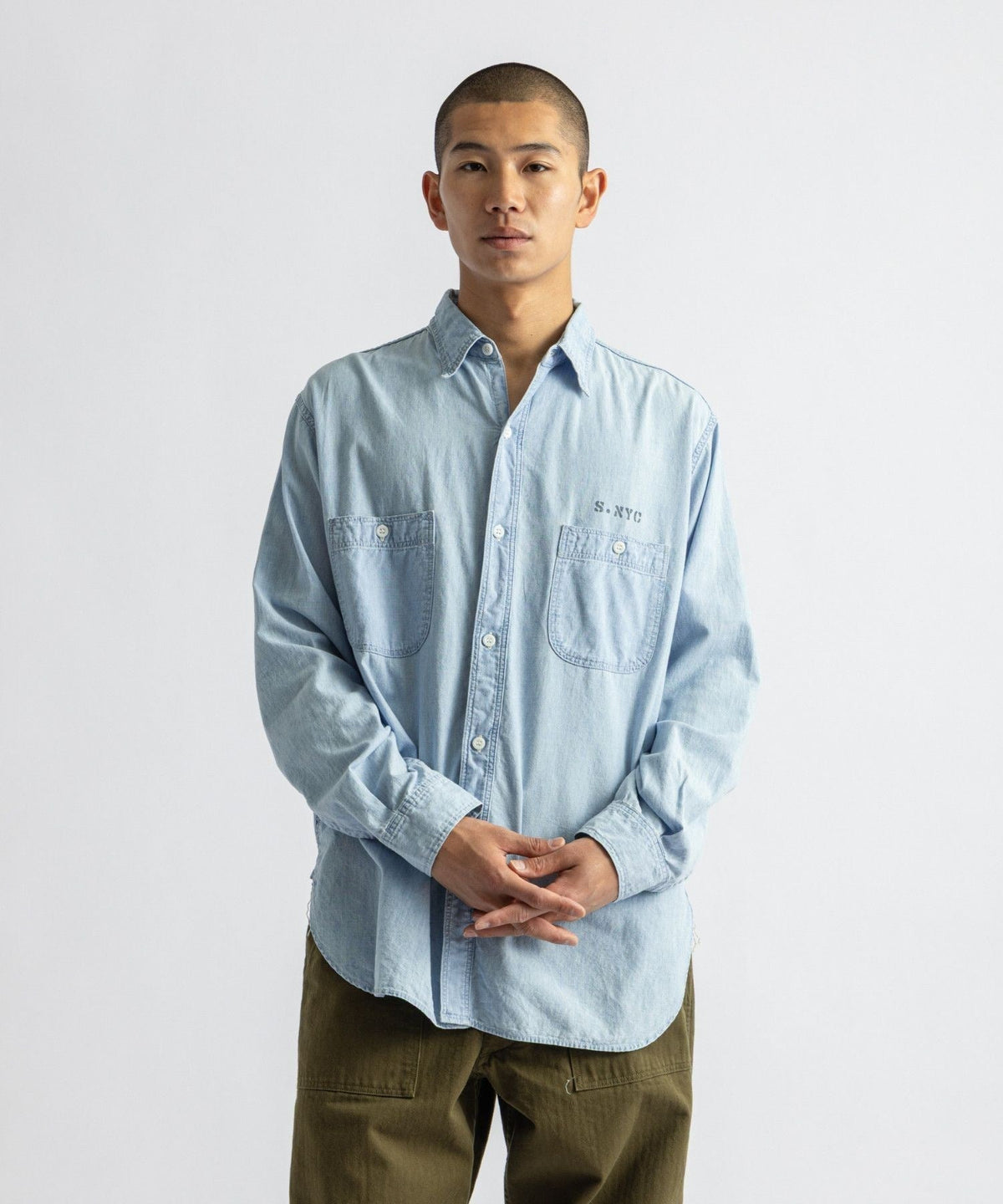 orSlow x Saturdays NYC RELAX FIT CHAMBRAY WORK SHIRT