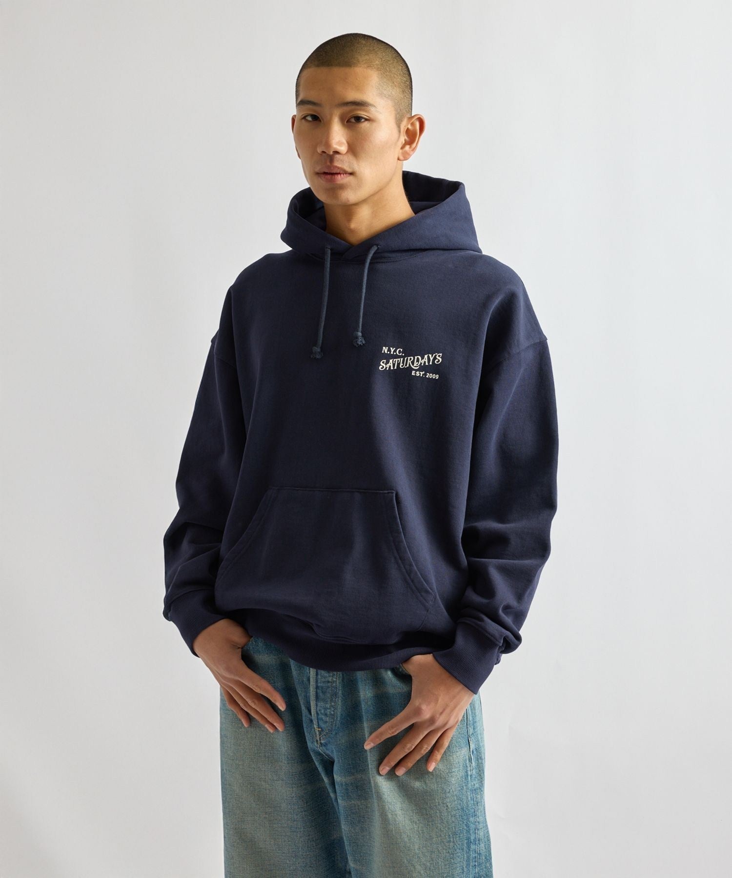 Warren Vintage Serif Relaxed Hoodie | Saturdays NYC Japan