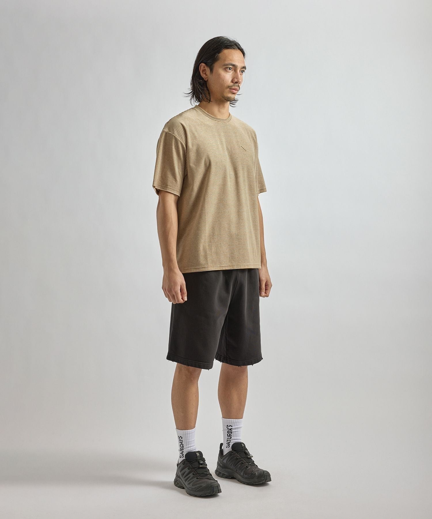 Velour Stripe Relaxed SS T-Shirt