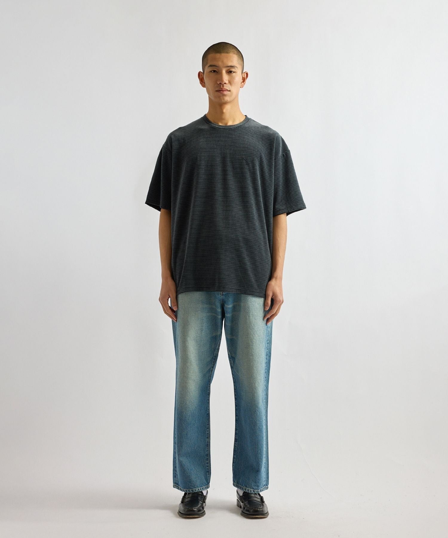 Velour Stripe Relaxed SS T-Shirt