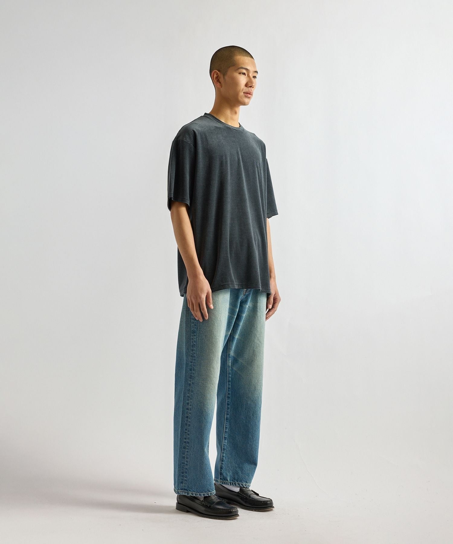 Velour Stripe Relaxed SS T-Shirt
