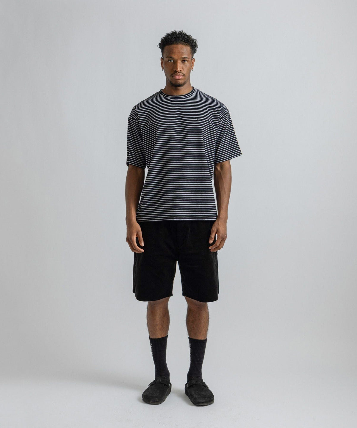 Brandon Striped Pile Relaxed SS Tee