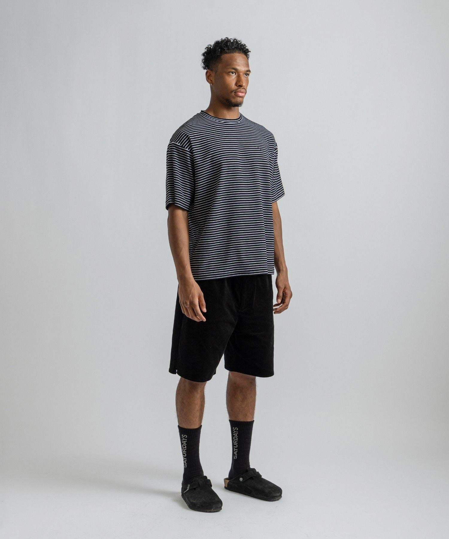 Brandon Striped Pile Relaxed SS Tee
