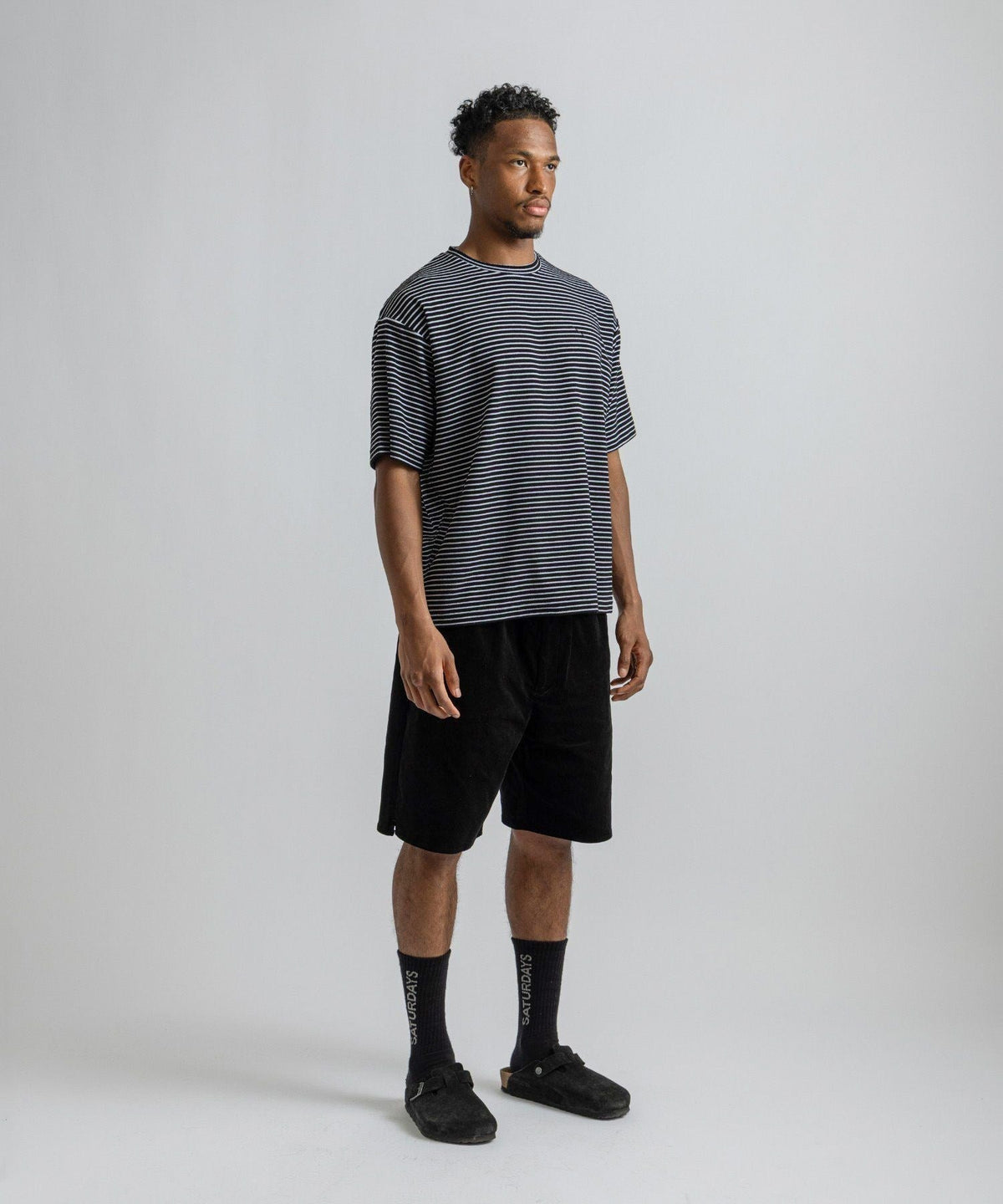 Brandon Striped Pile Relaxed SS Tee