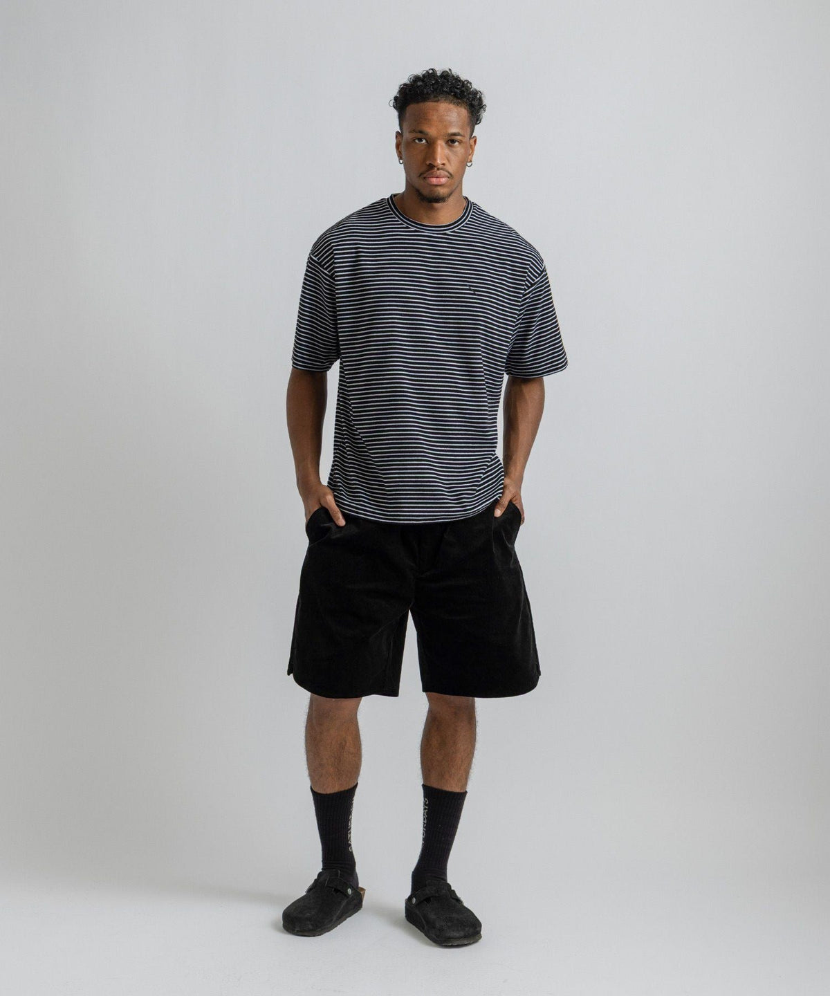 Brandon Striped Pile Relaxed SS Tee
