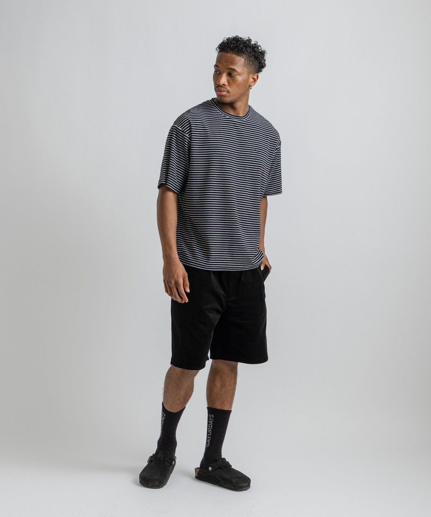 Brandon Striped Pile Relaxed SS Tee