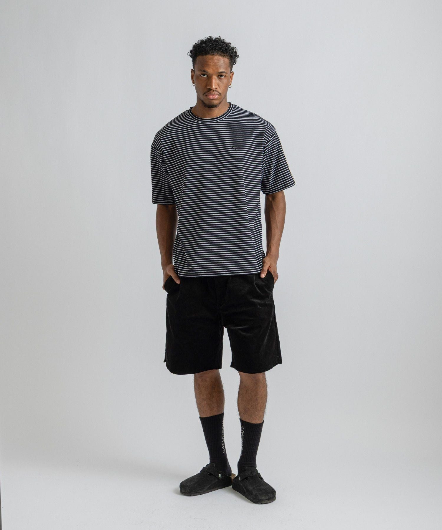 Brandon Striped Pile Relaxed SS Tee