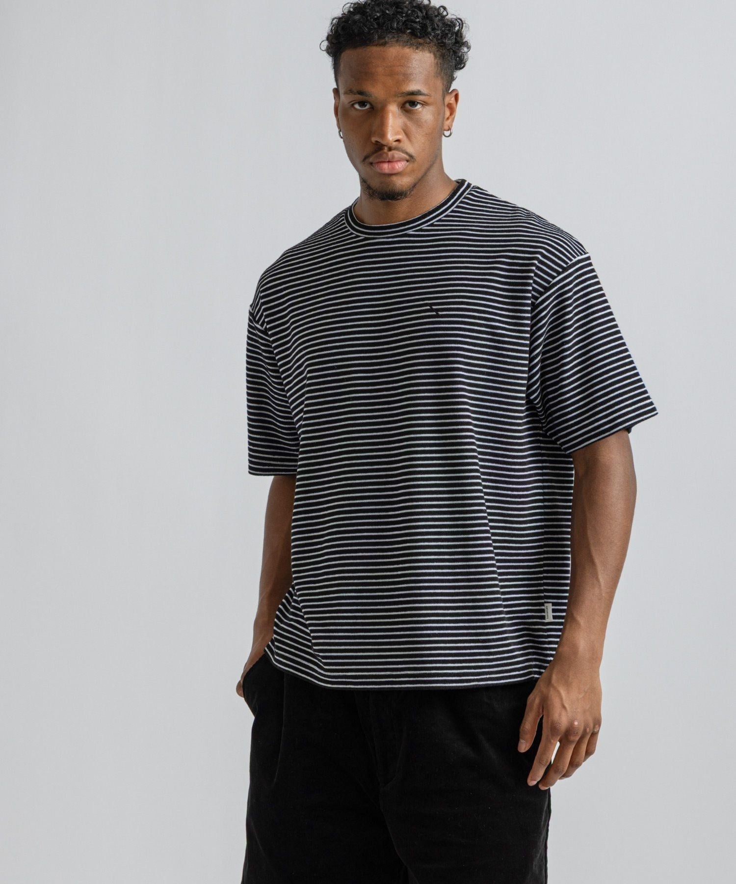 Brandon Striped Pile Relaxed SS Tee