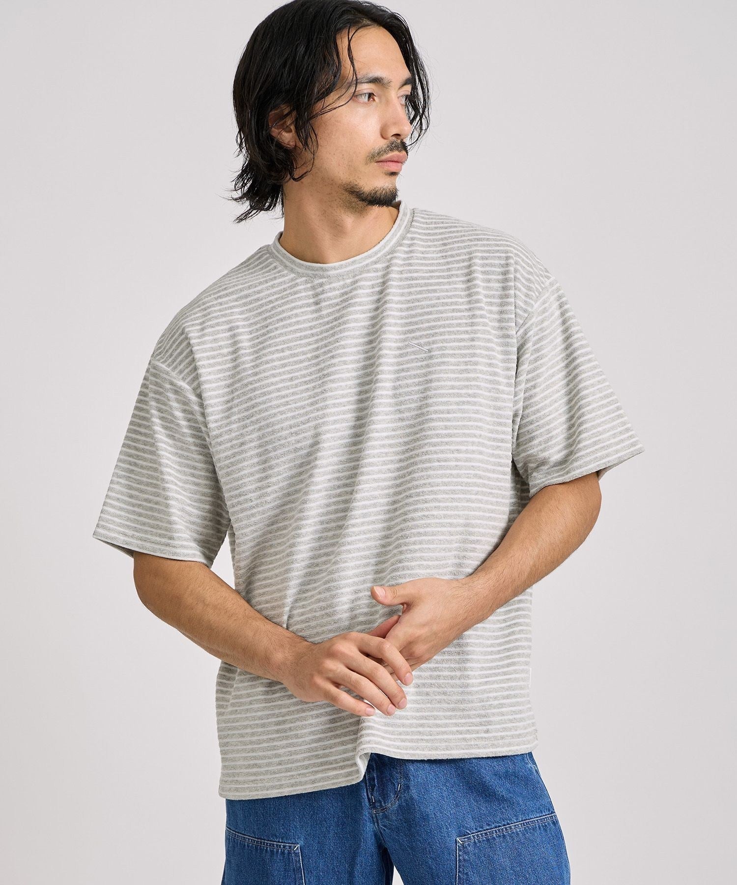 Brandon Striped Pile Relaxed SS Tee