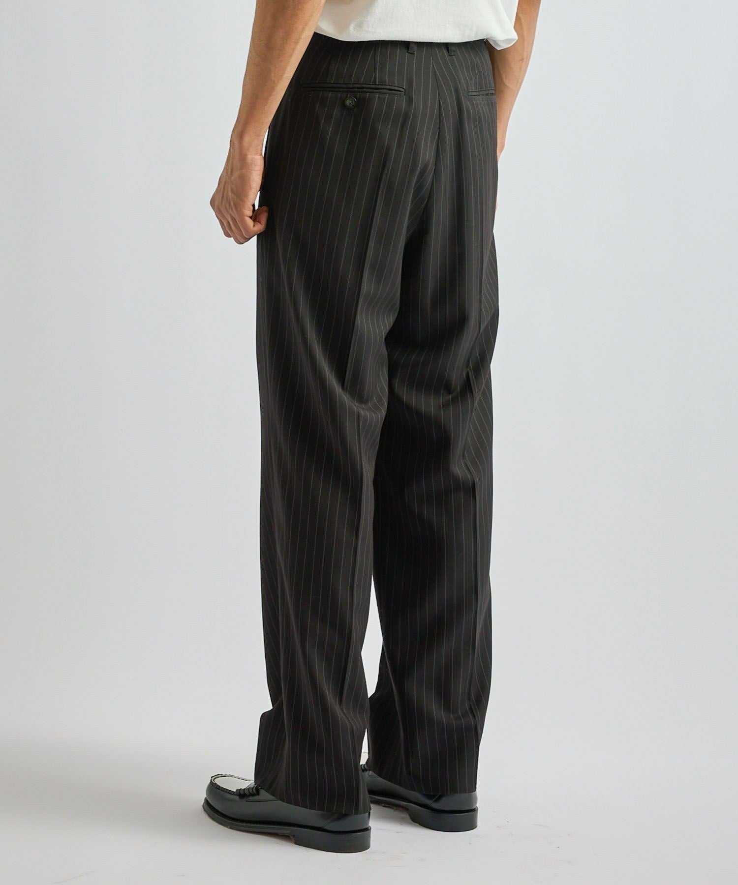 George Herringbone Stripe Two Tuck Pant