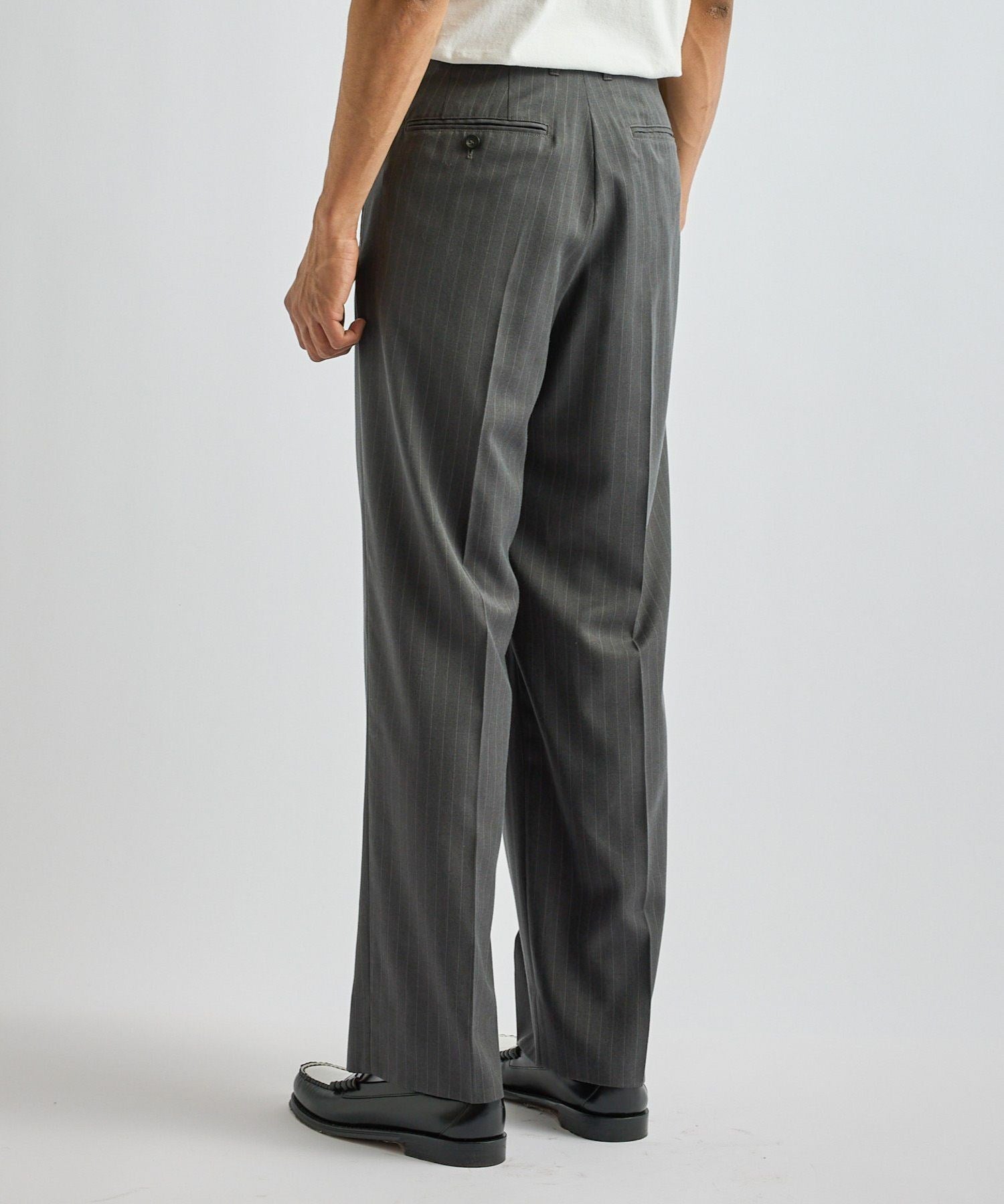 George Herringbone Stripe Two Tuck Pant