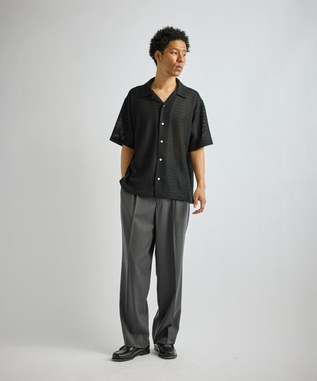 George Herringbone Stripe Two Tuck Pant