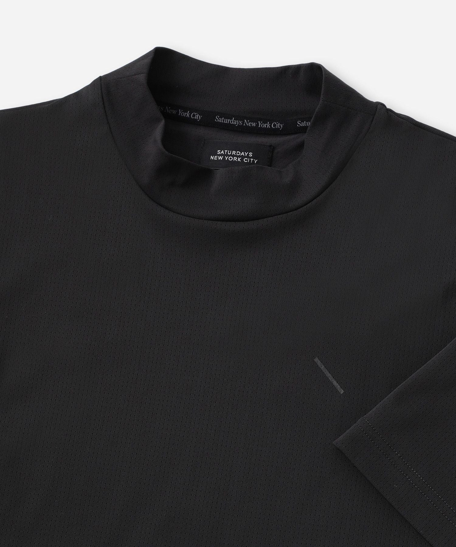 SS Dot Mesh Half Mockneck Shirt