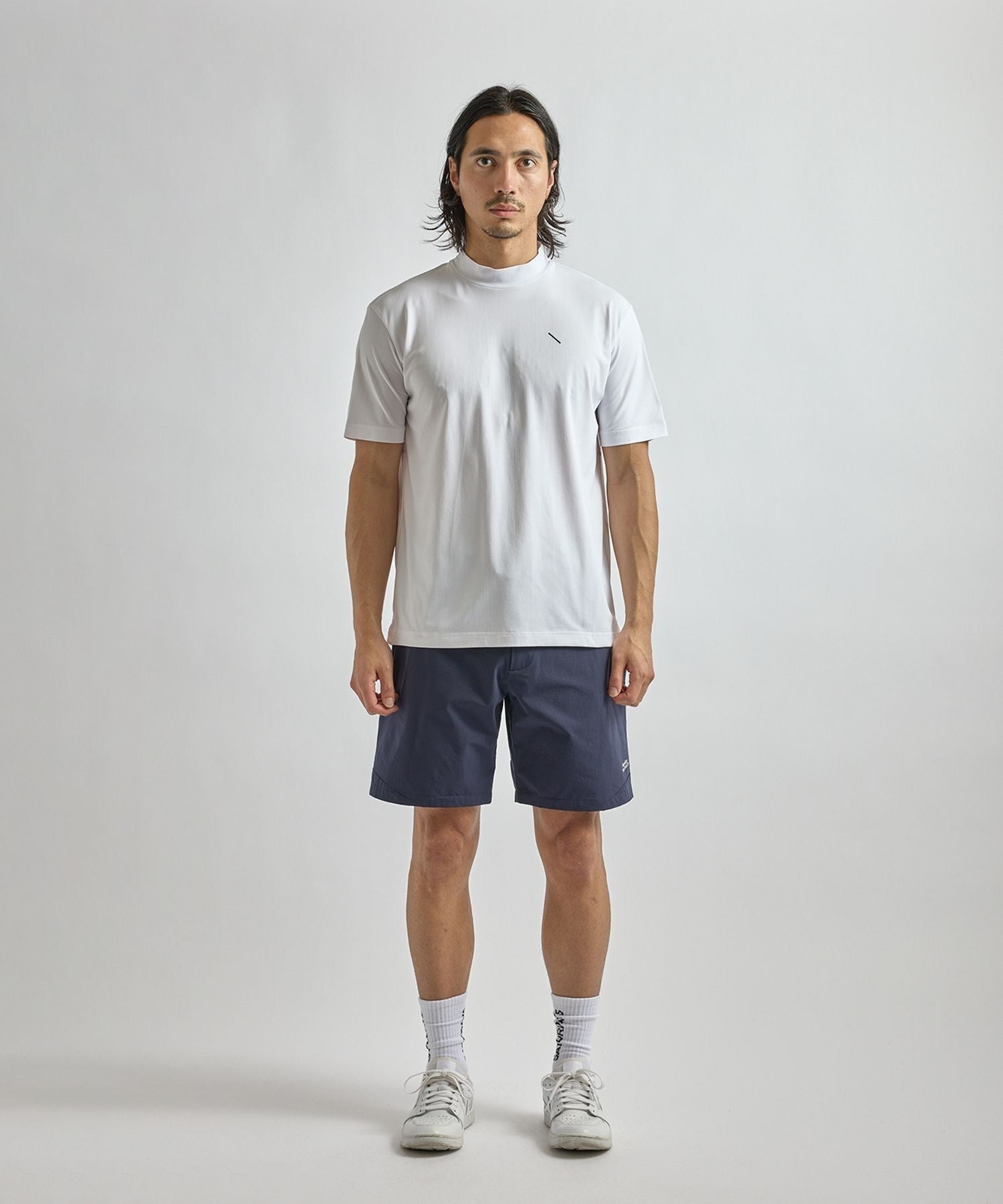 SS Dot Mesh Half Mockneck Shirt