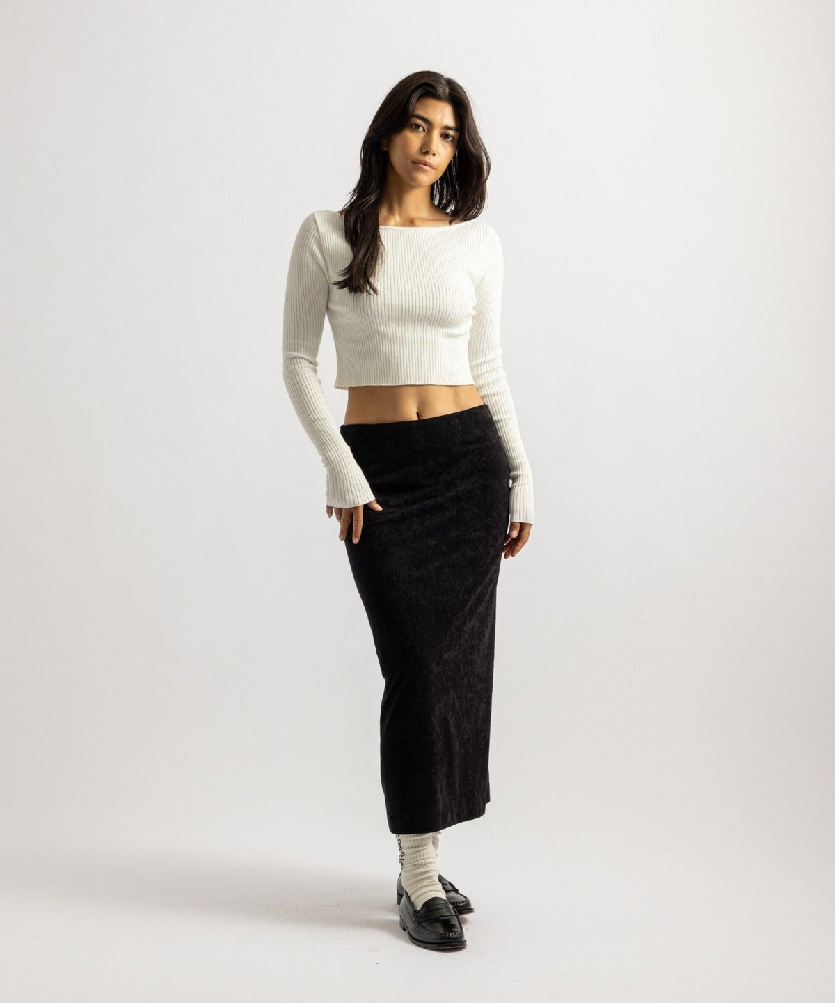 Amy Velveteen Midi Skirt | WOMEN