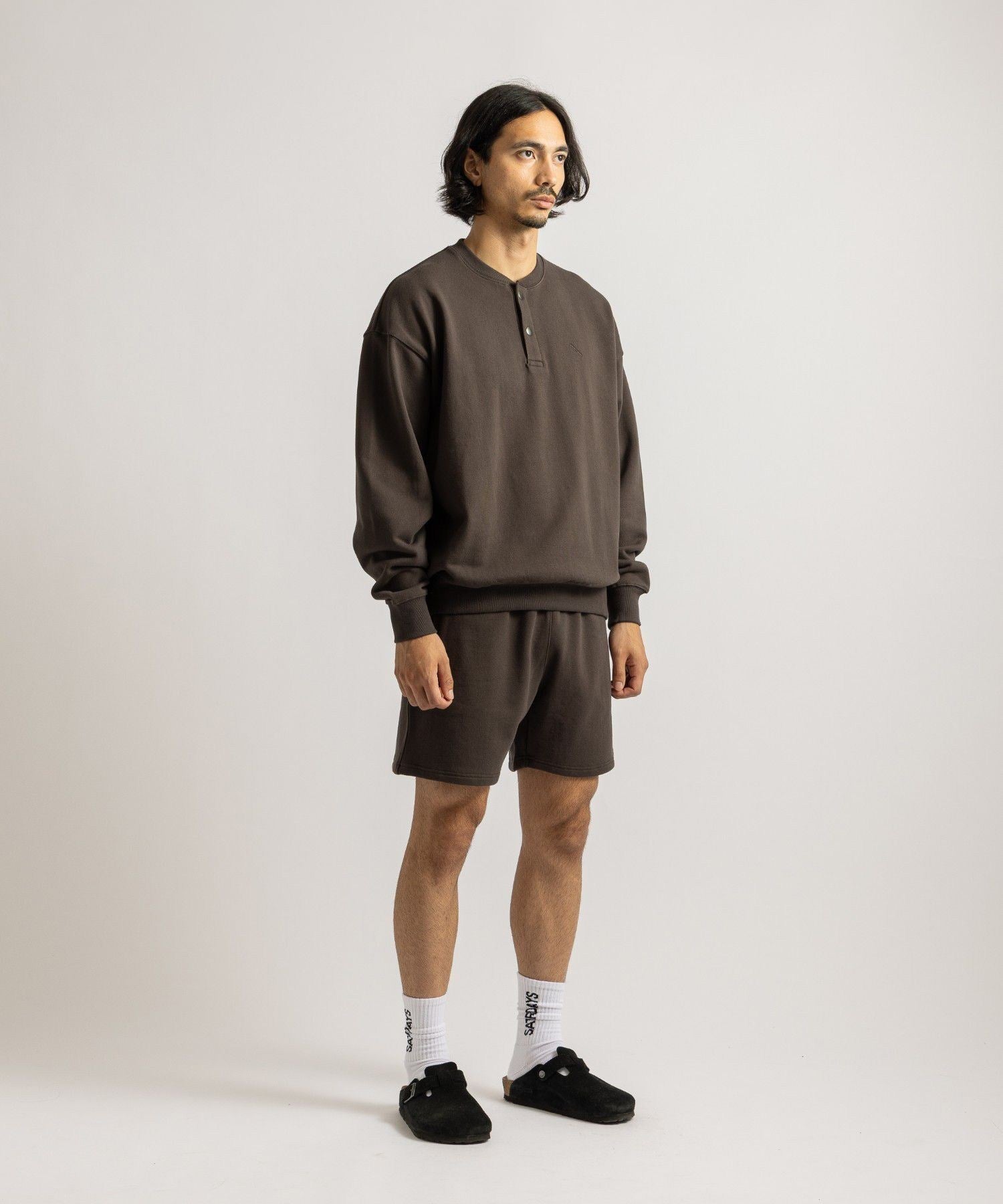 Bowery Henley Neck Sweatshirt