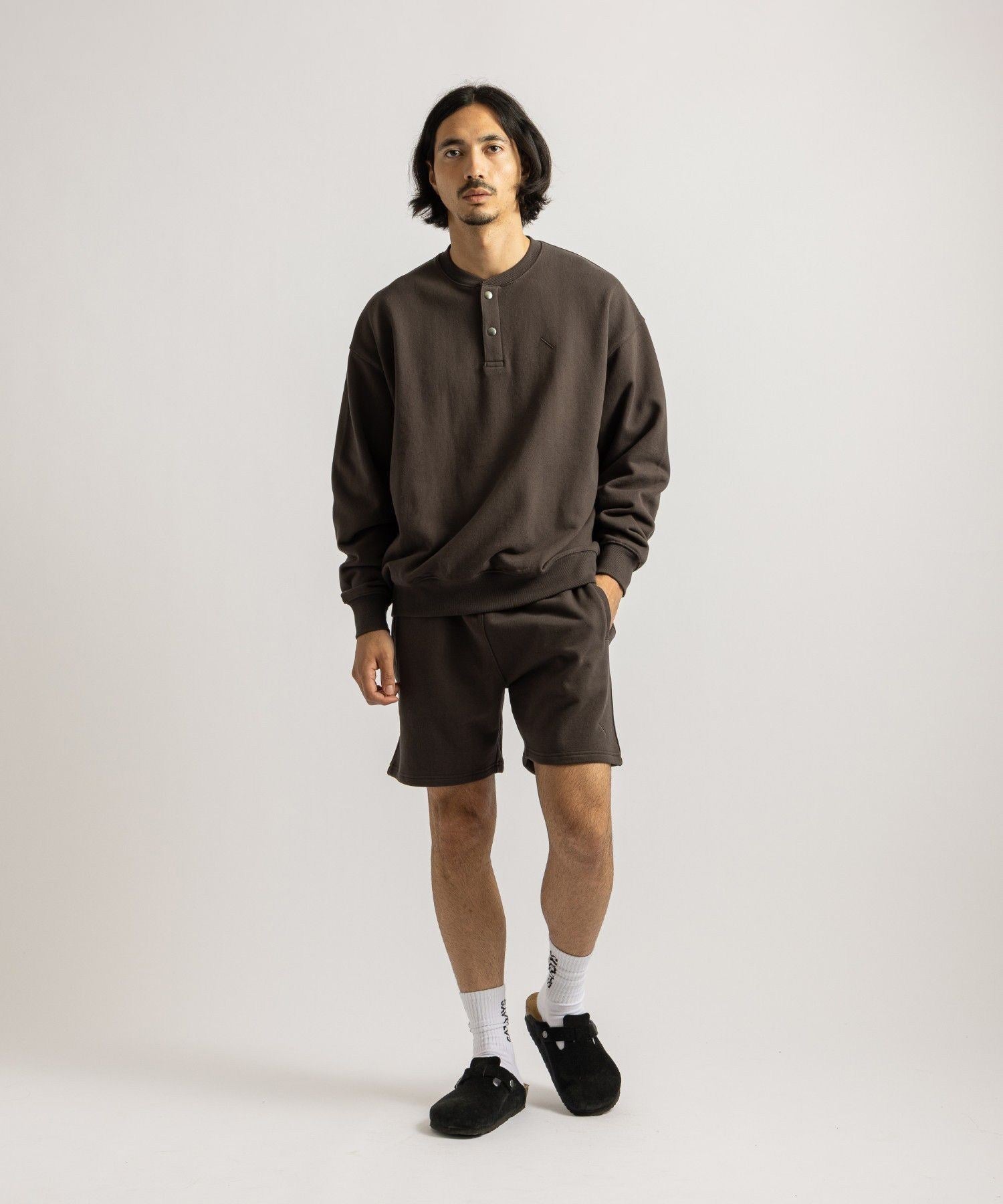 Bowery Henley Neck Sweatshirt