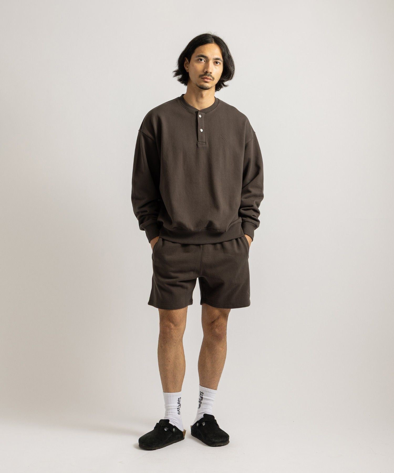 Bowery Henley Neck Sweatshirt