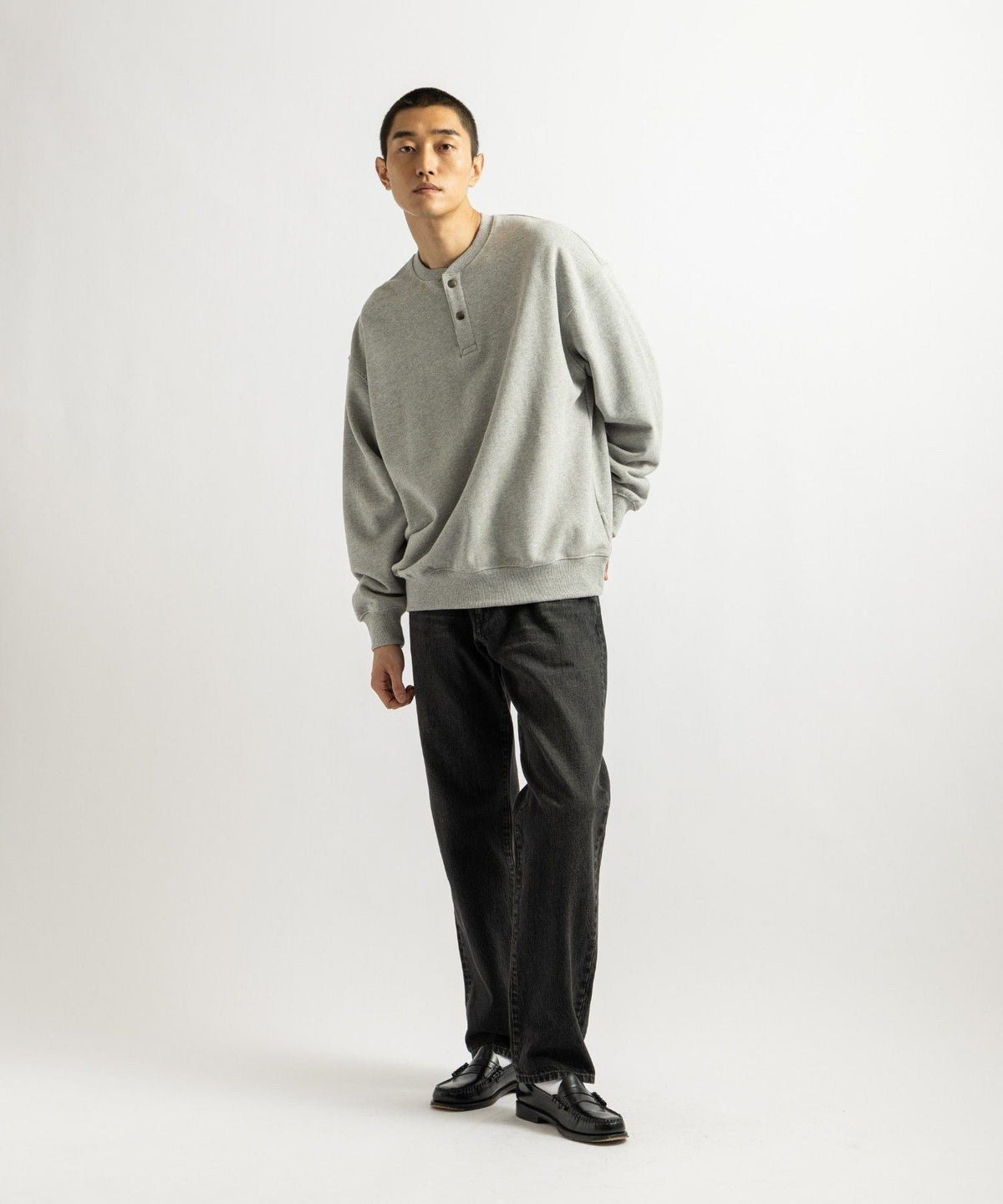 Bowery Henley Neck Sweatshirt