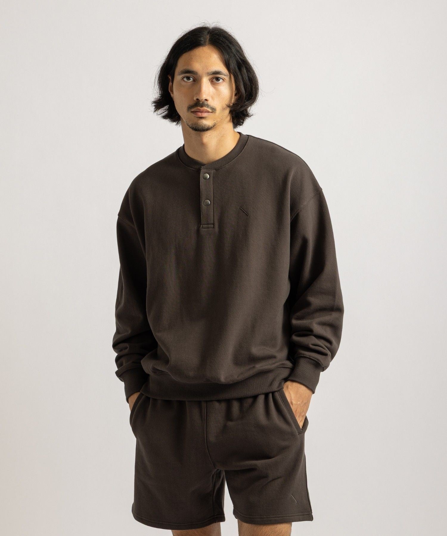 Bowery Henley Neck Sweatshirt