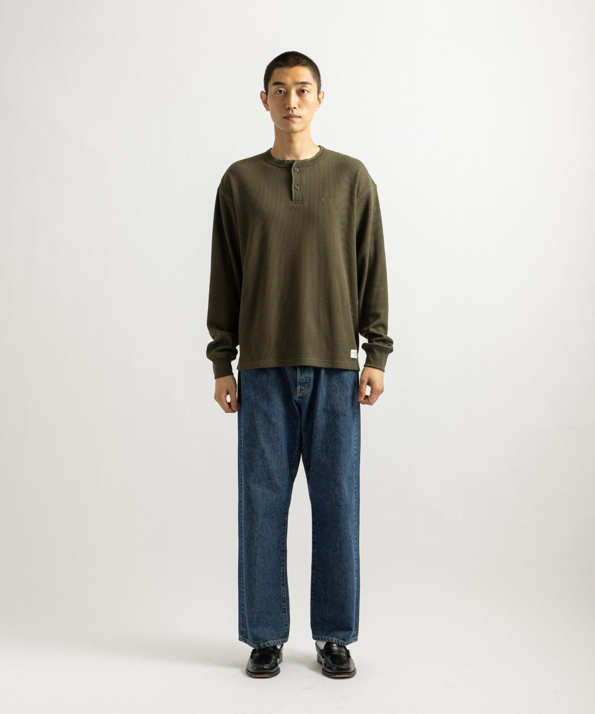 Alex Waffle Henley Neck Top