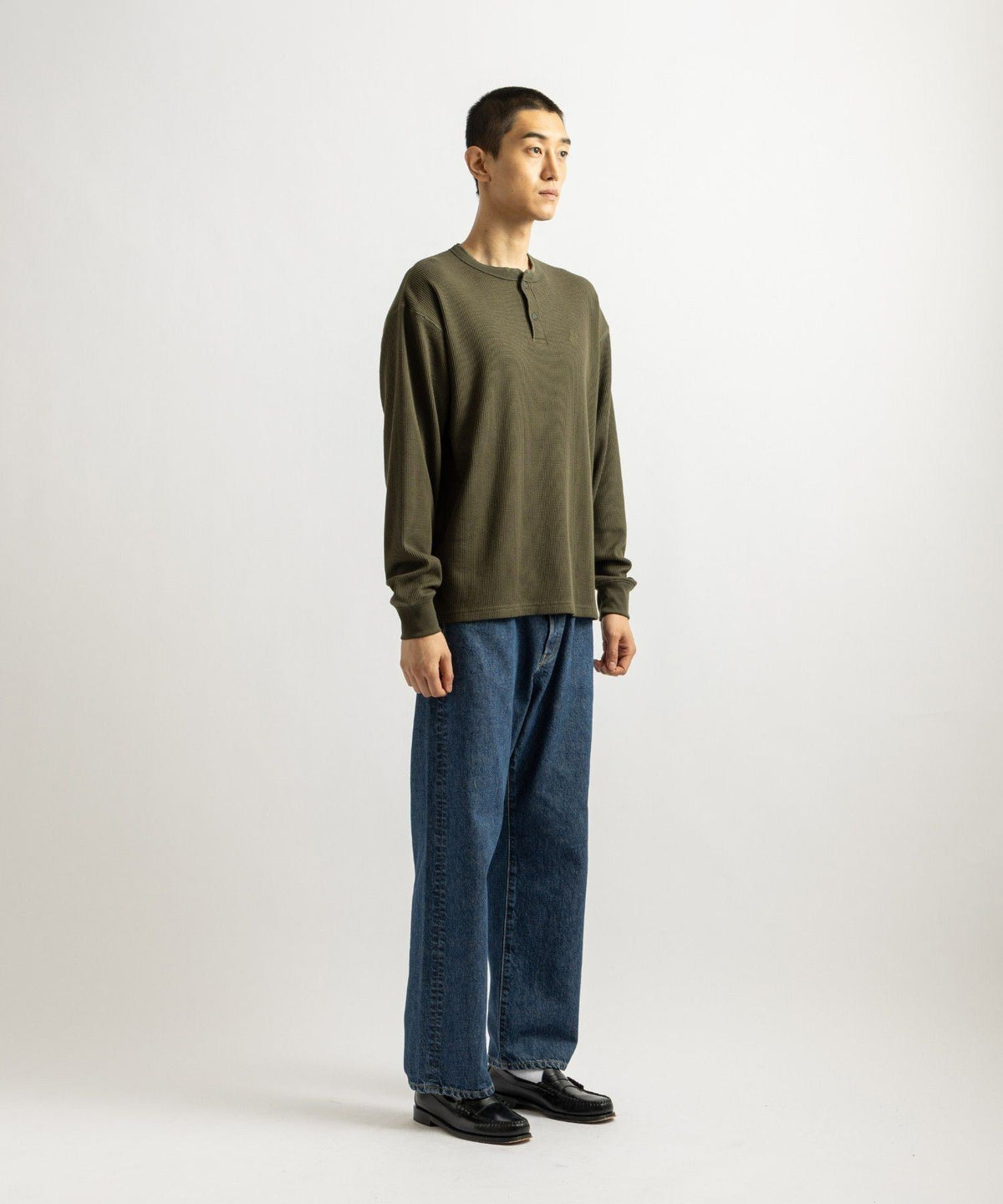 Alex Waffle Henley Neck Top