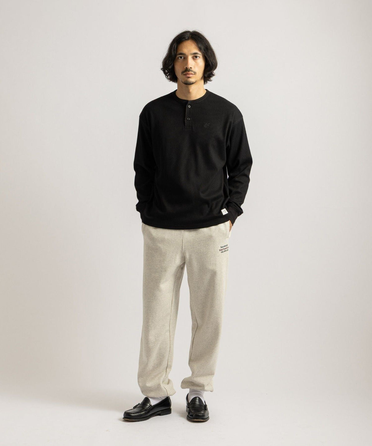 Alex Waffle Henley Neck Top