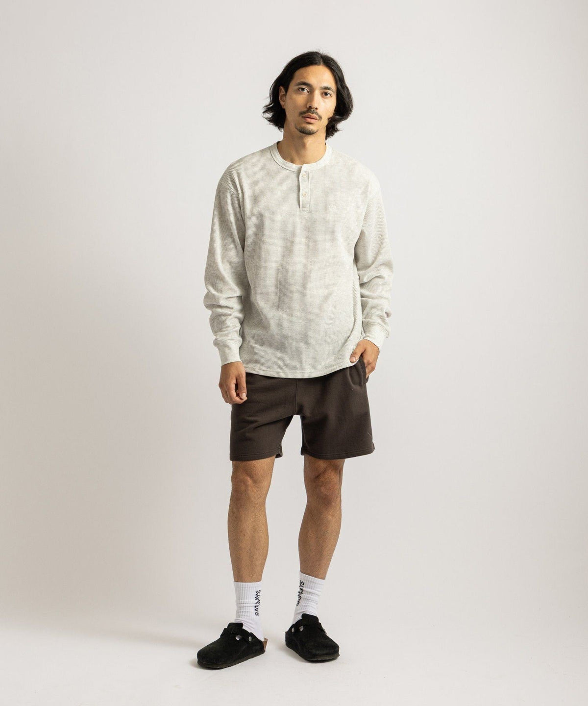 Alex Waffle Henley Neck Top