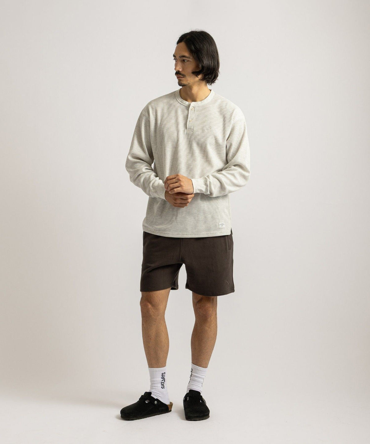 Alex Waffle Henley Neck Top
