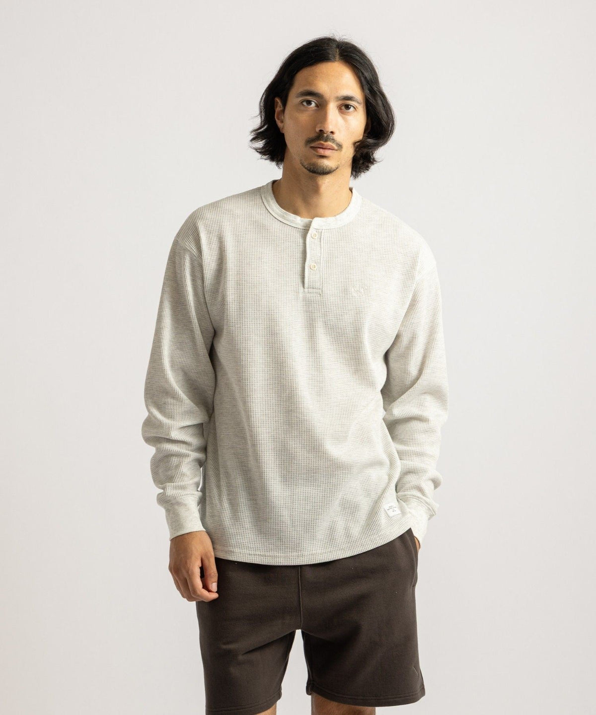 Alex Waffle Henley Neck Top