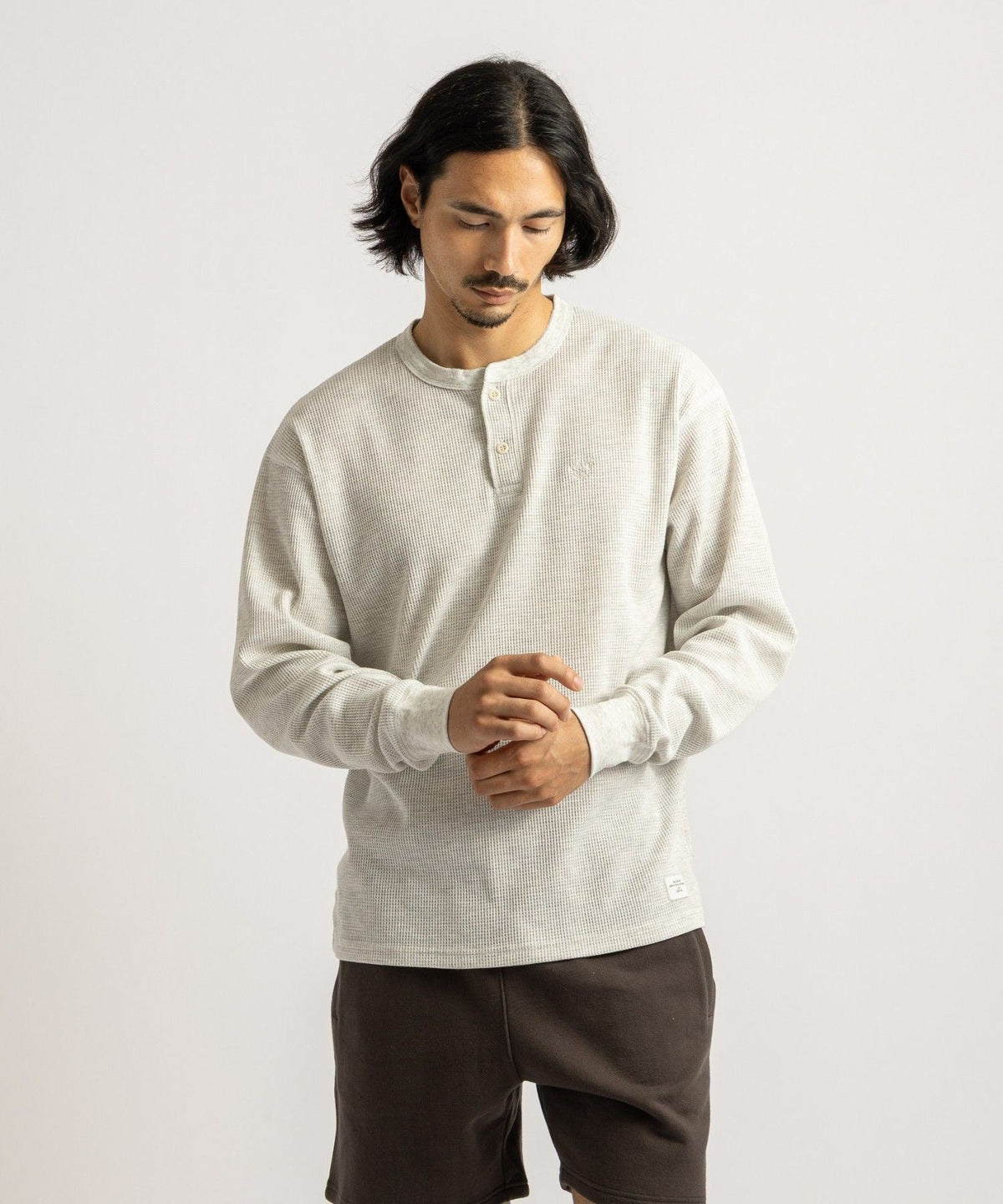 Alex Waffle Henley Neck Top