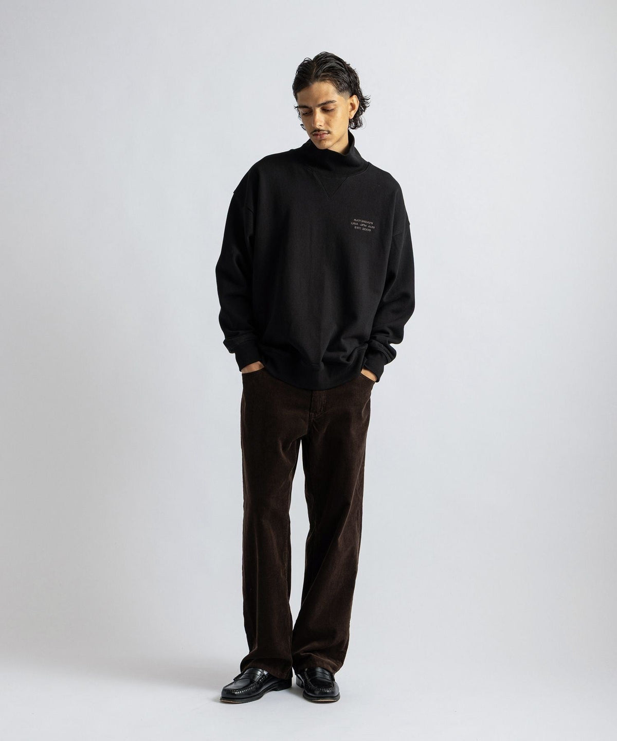 International Mock Neck Sweatshirt