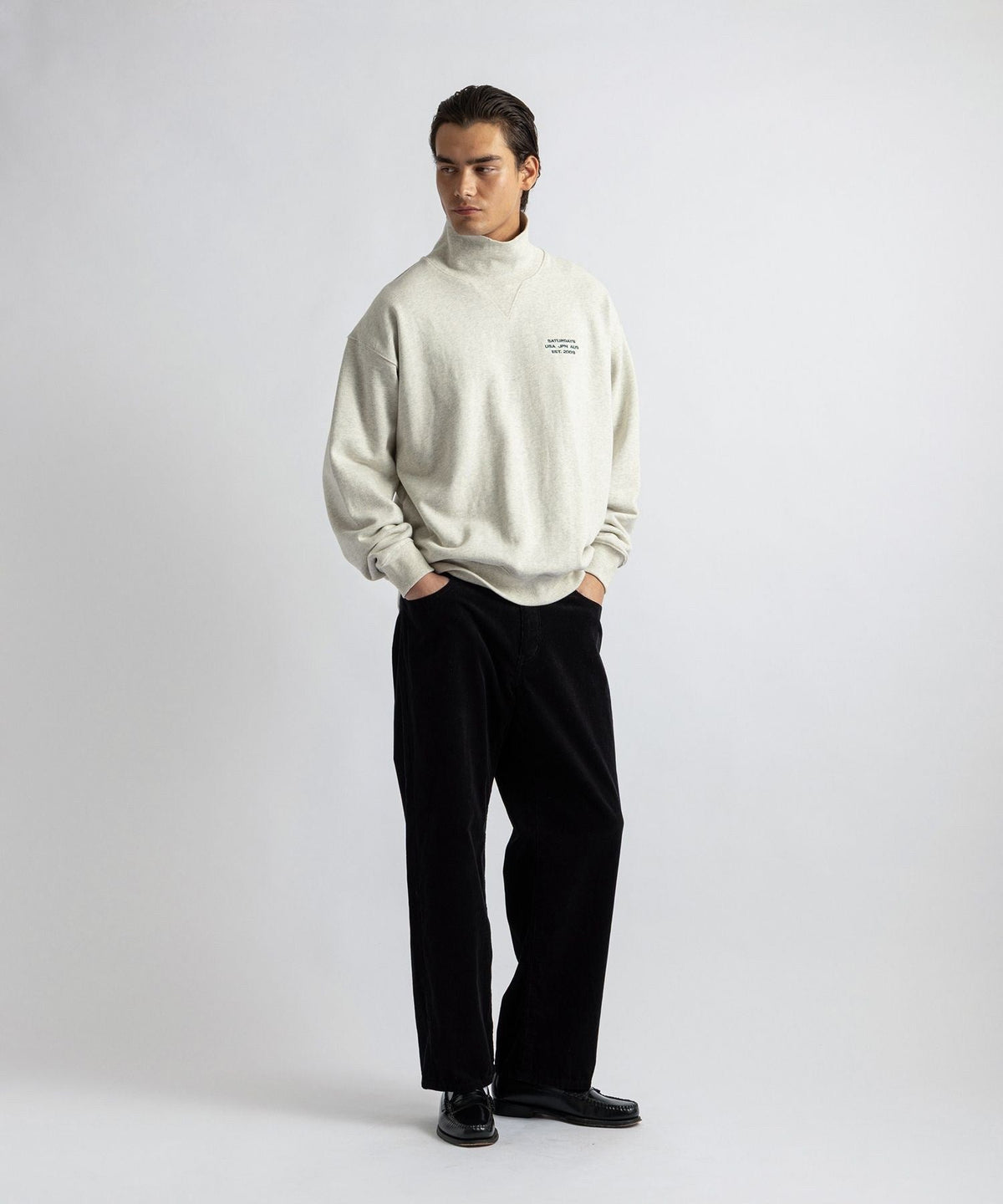 International Mock Neck Sweatshirt