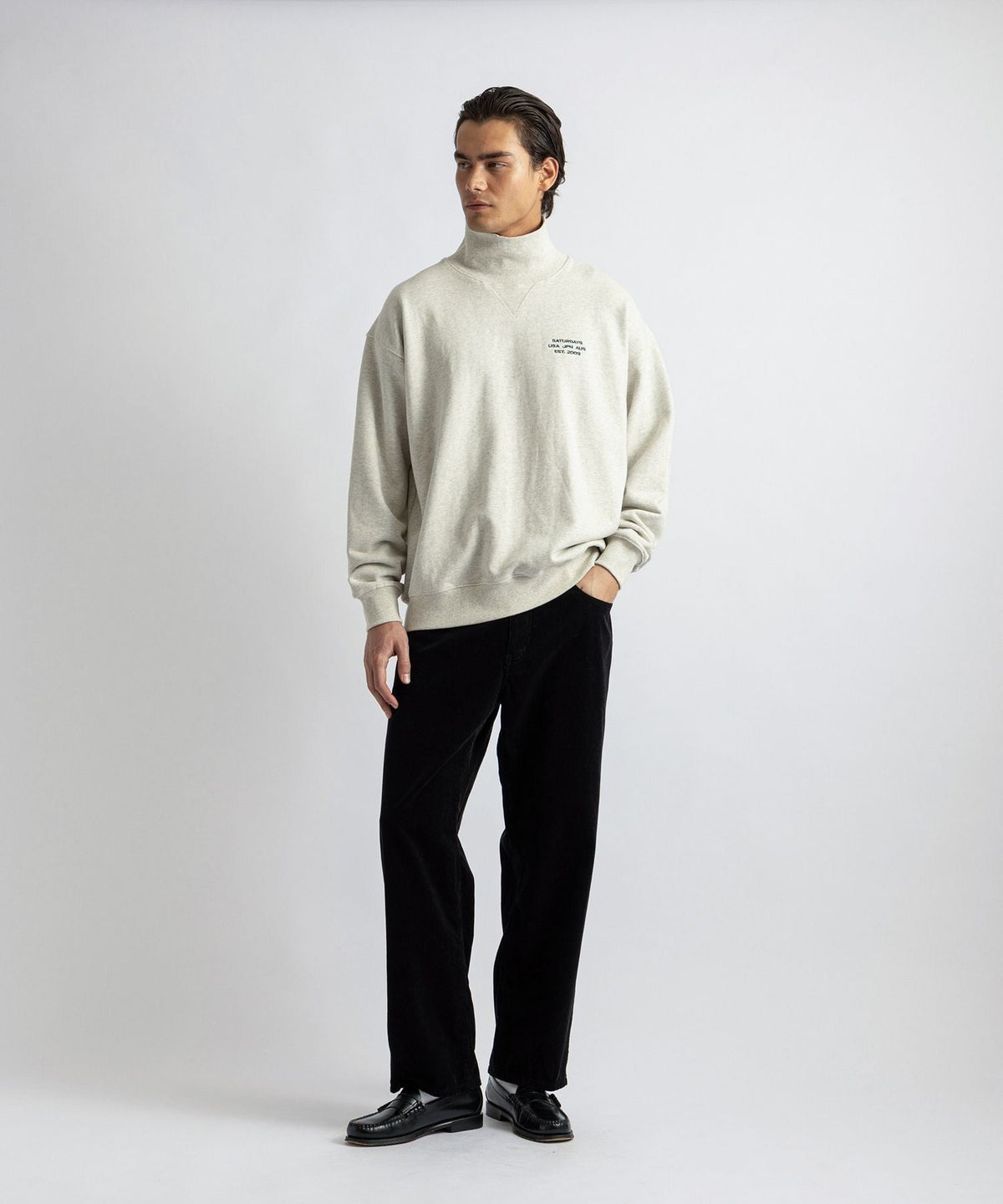 International Mock Neck Sweatshirt