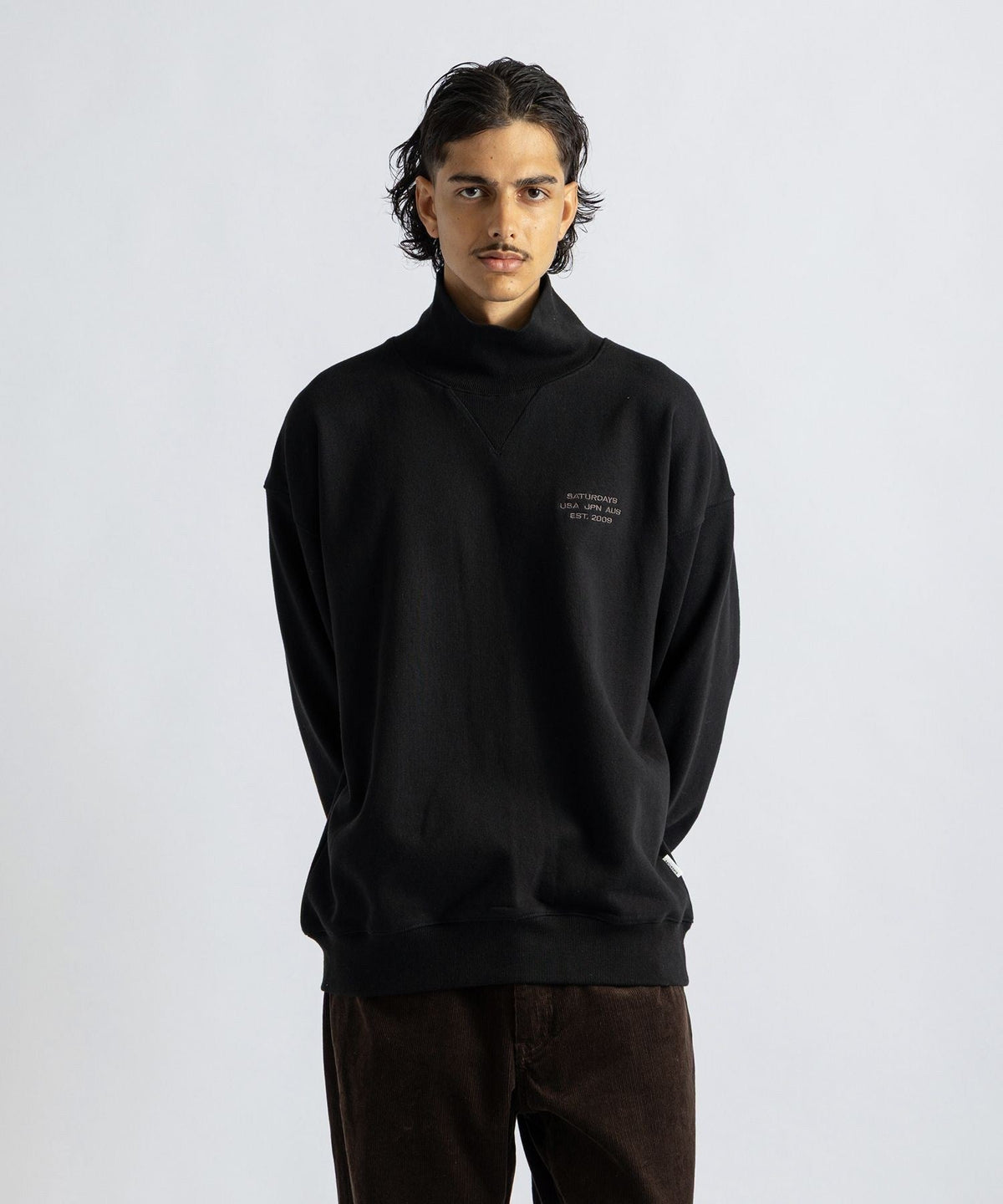 International Mock Neck Sweatshirt