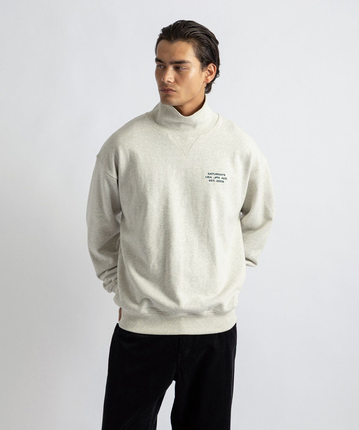 International Mock Neck Sweatshirt