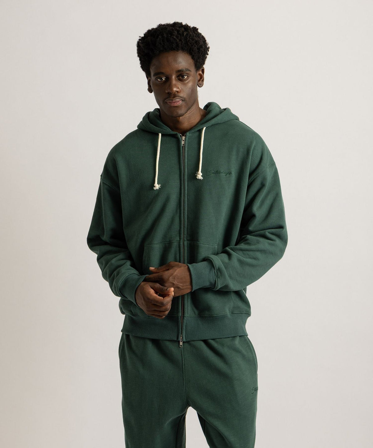 Canal Waffle Lined Zip Hoodie