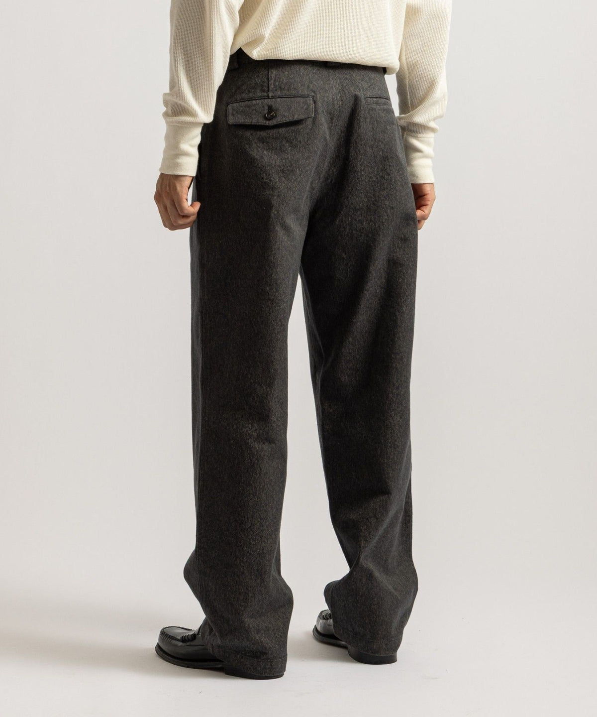 George Wide Melange Two Tuck Pant
