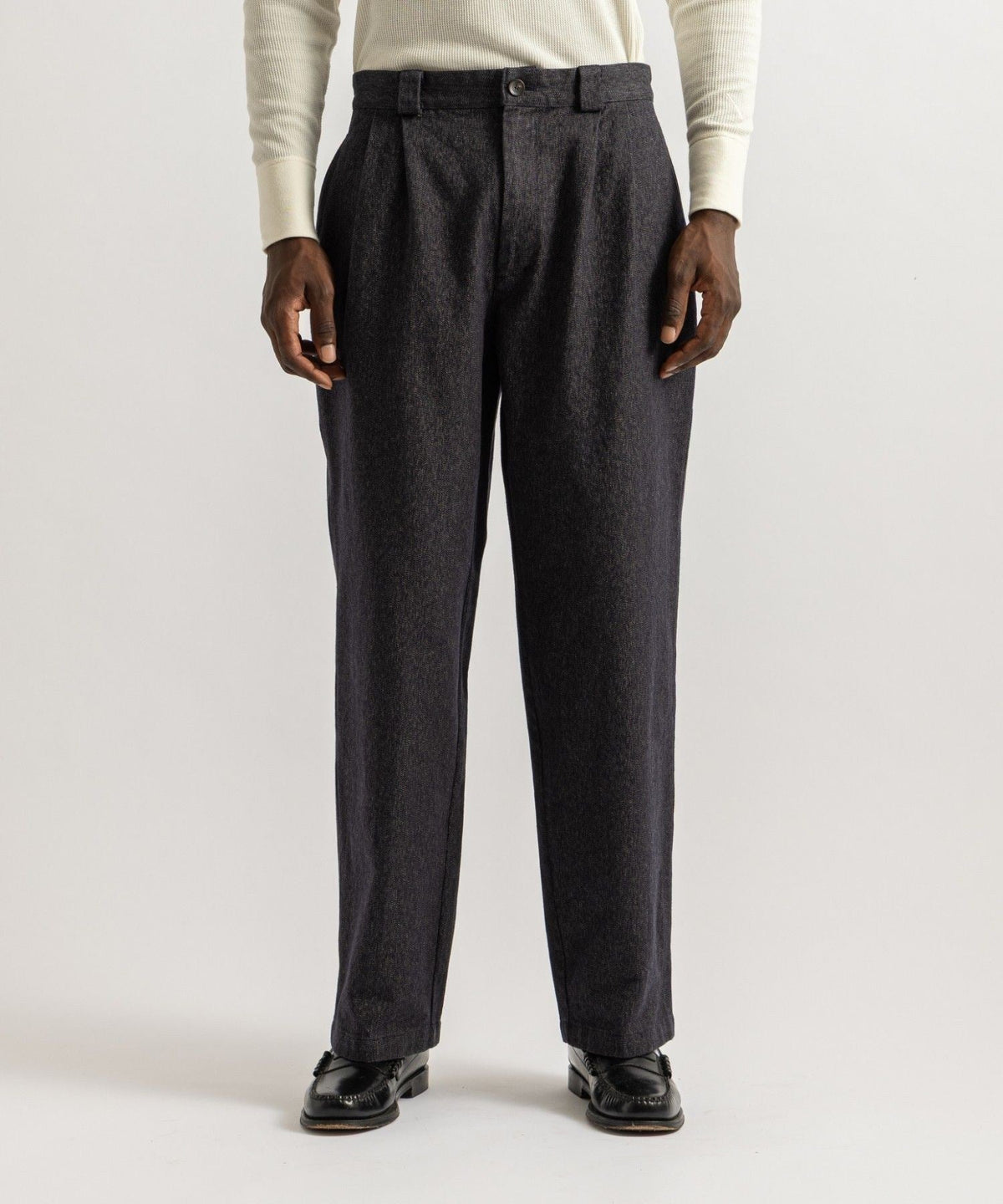 George Wide Melange Two Tuck Pant
