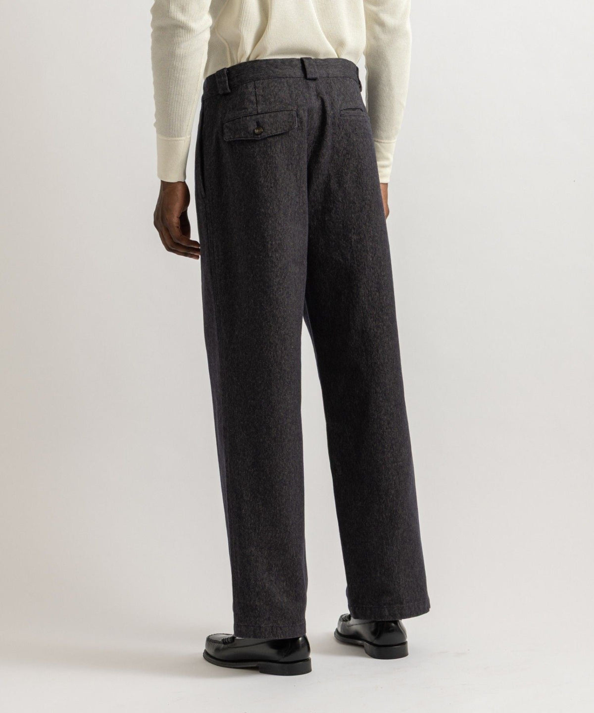 George Wide Melange Two Tuck Pant