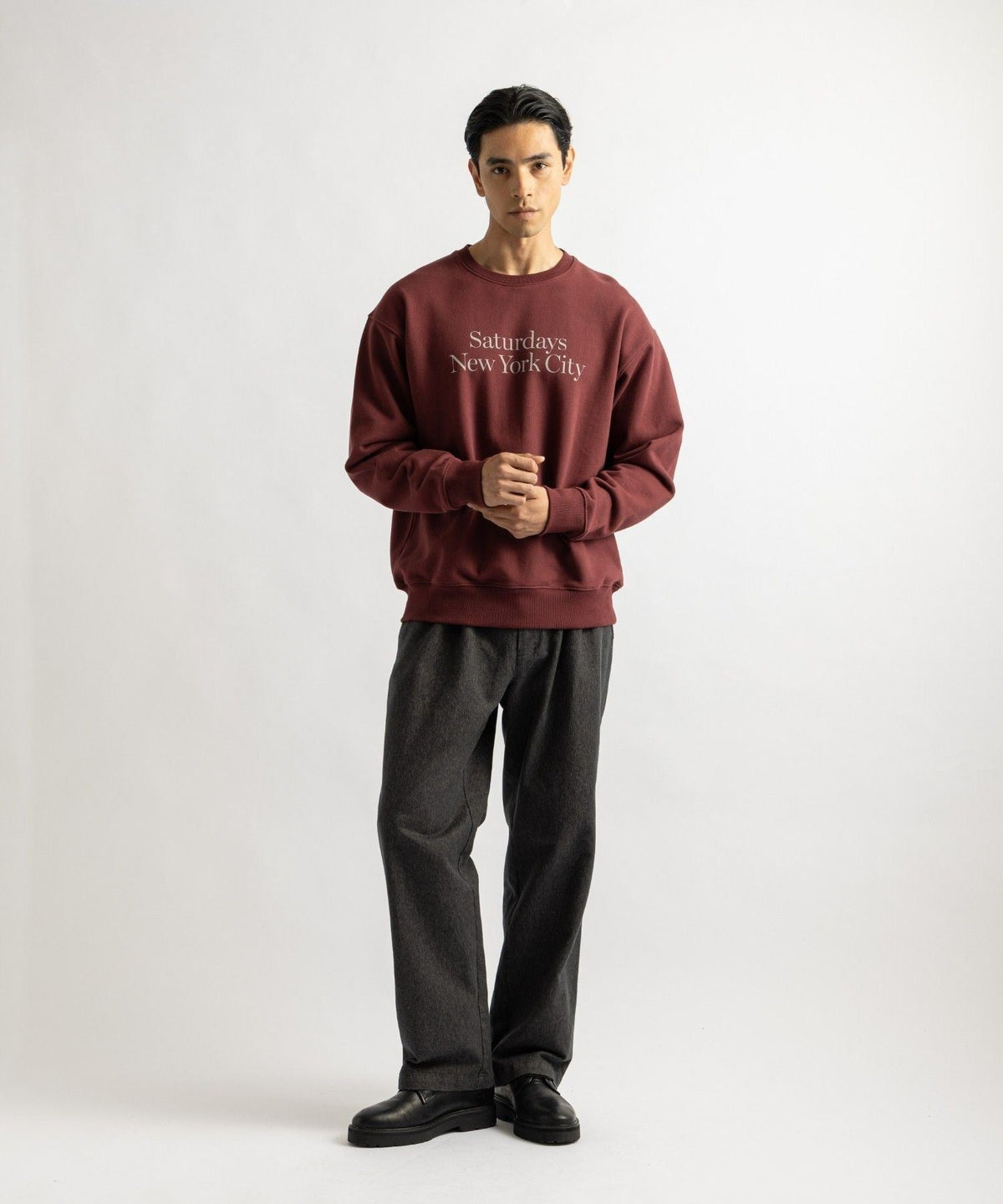 George Wide Melange Two Tuck Pant