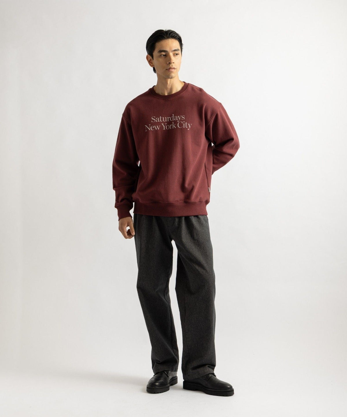 George Wide Melange Two Tuck Pant