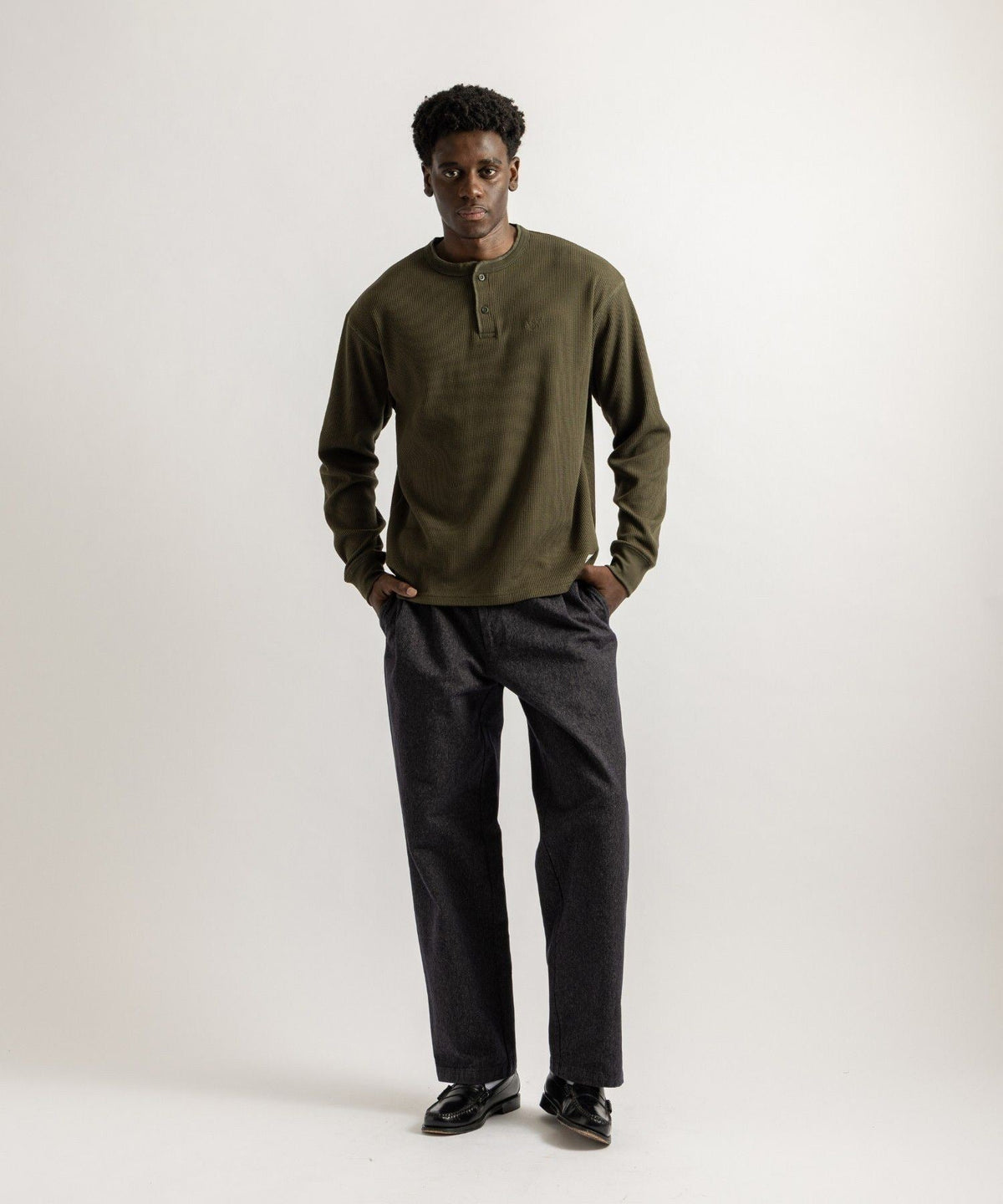 George Wide Melange Two Tuck Pant
