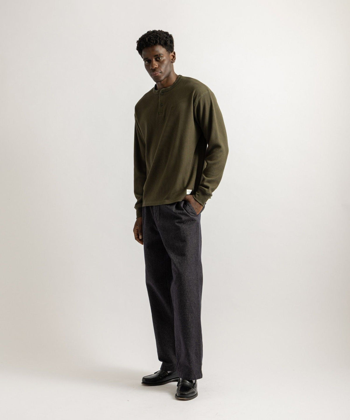 George Wide Melange Two Tuck Pant