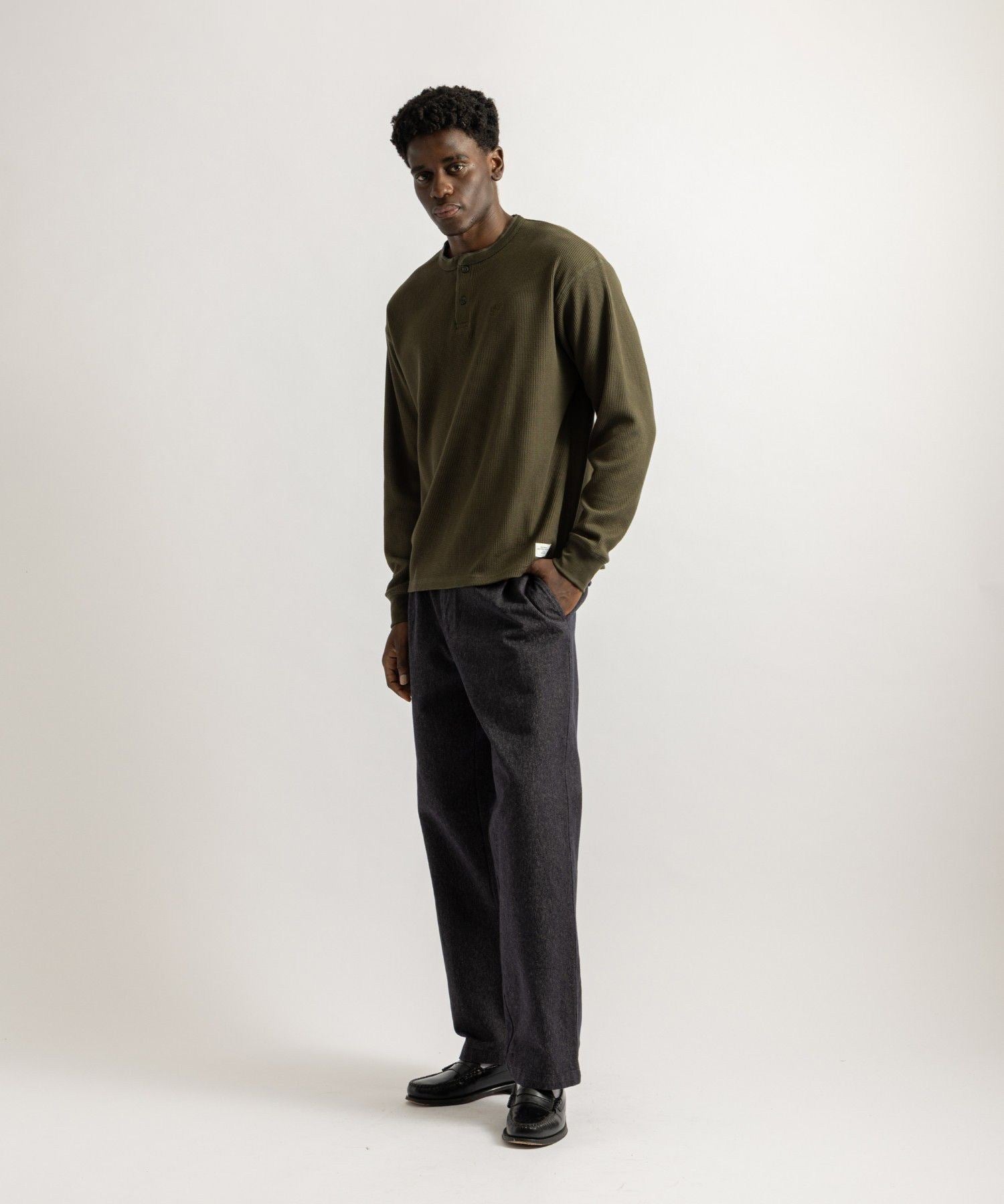 George Wide Melange Two Tuck Pant | Saturdays NYC Japan