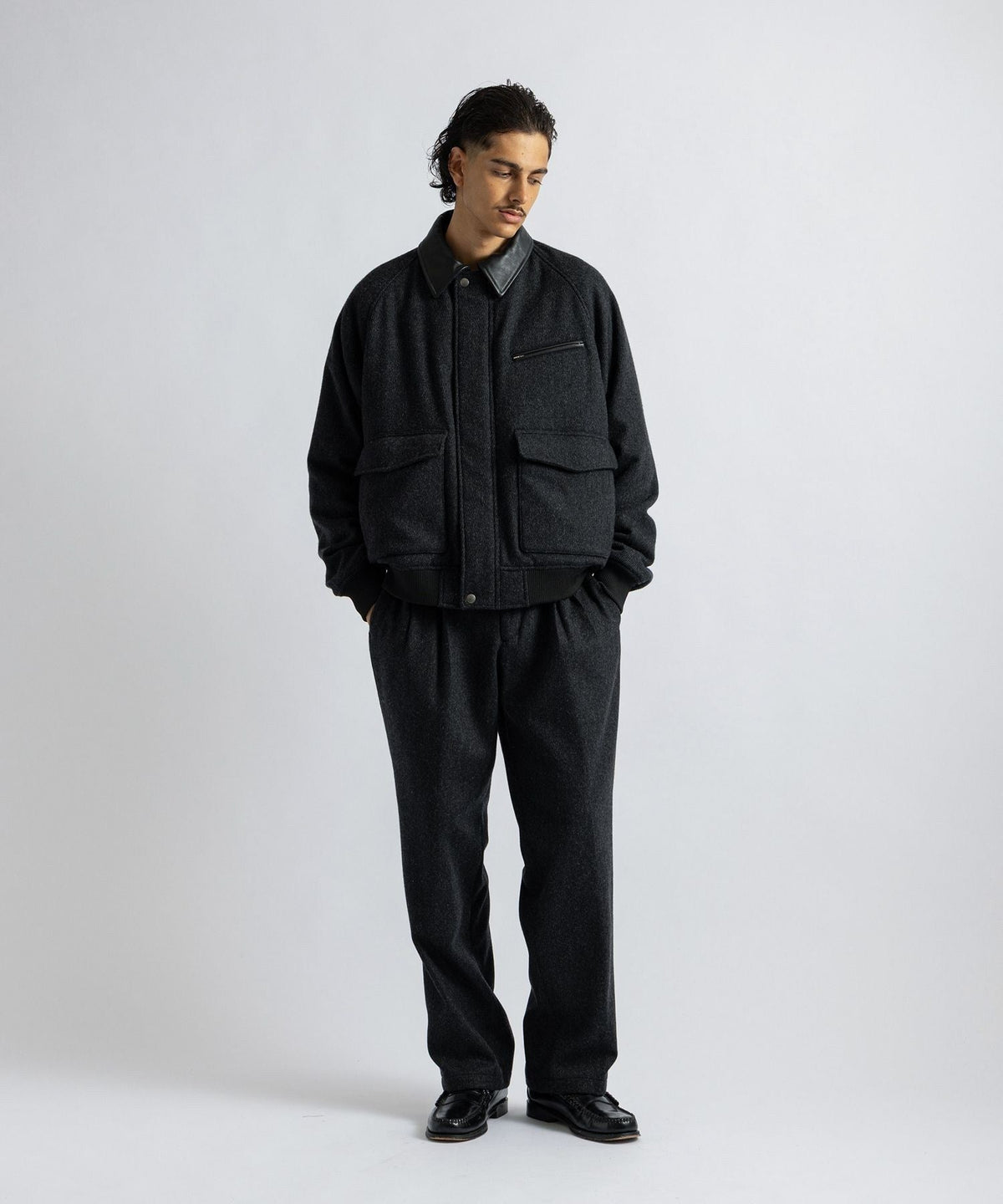 George Two Tuck Tweed Pants
