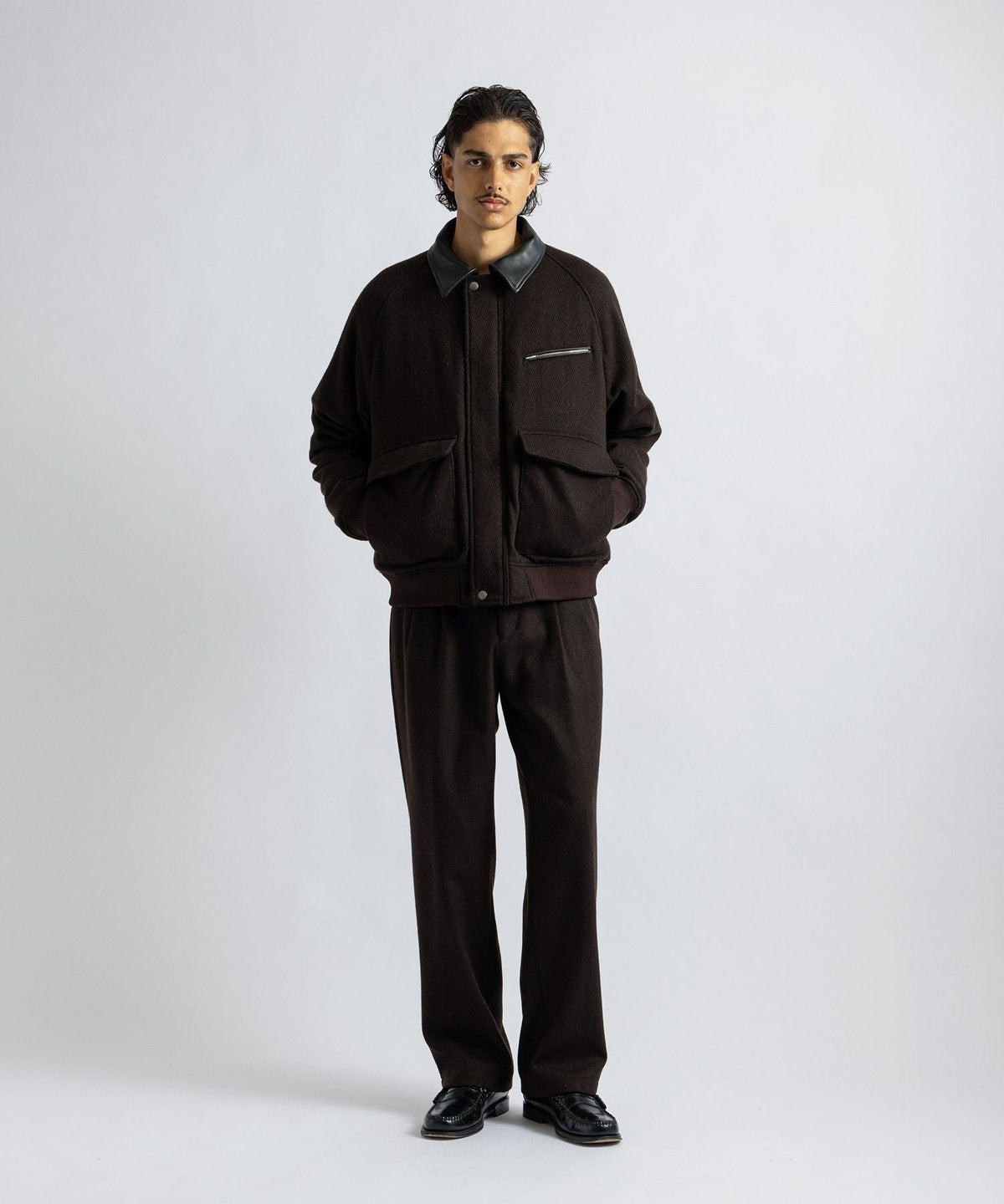 George Two Tuck Tweed Pants