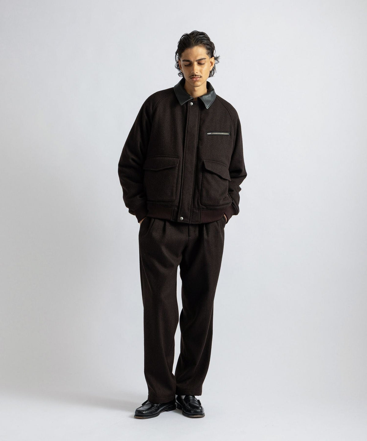 George Two Tuck Tweed Pants